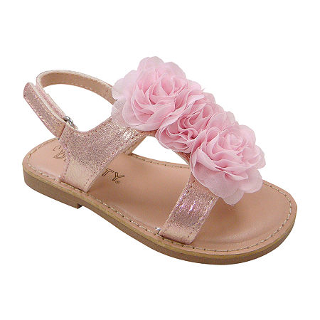  Miss Dynasty Toddler Girls Md Lily Slingback Strap Flat Sandals