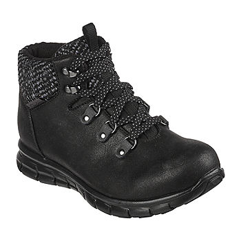 Skechers Womens Synergy Cold Daze Foam Flat Heel Boots, Black -
