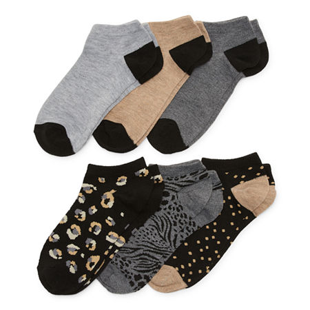 Mixit 6 Pair Low Cut Socks Womens, 4-10, Gray
