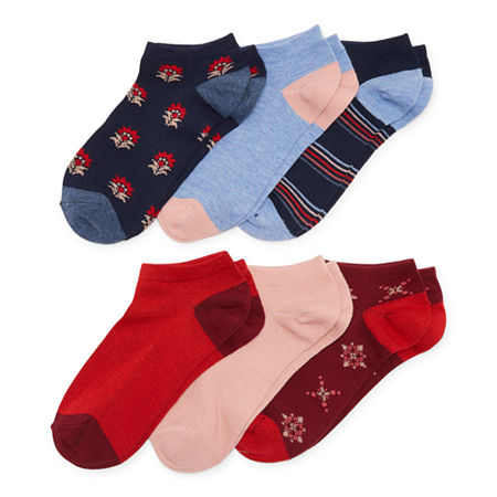 Mixit 6 Pair Low Cut Socks Womens, 4-10, Blue