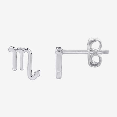 Scorpio Sterling Silver 6mm Stud Earrings