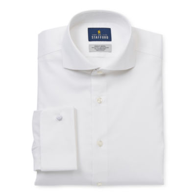 Stafford Sweat Repel Cutaway Collar French Cuff Mens Regular Fit