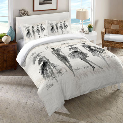 Laural Home Fashion Sketch Midweight Comforter