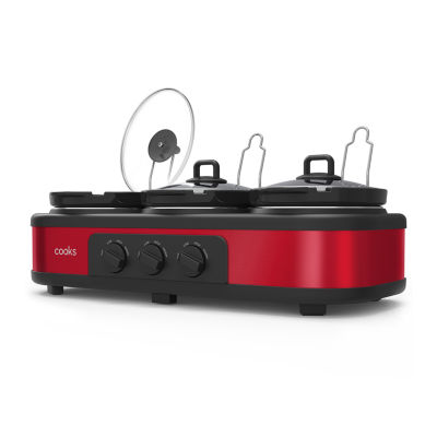 Cooks 1.5 Quart Triple Slow Cooker