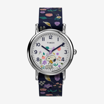 Timex Timex Peanuts Weekender Womens Strap Watch Tw2v45900jt Peanuts Womens Blue Strap Watch Tw2v45900jt