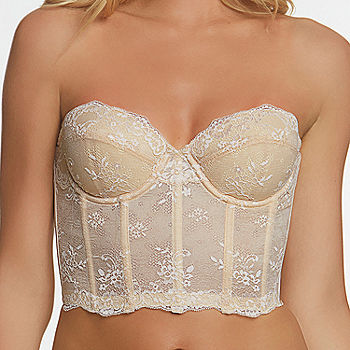 DOMINIQUE Lace Low Back Plunge Strapless Push Up Bustier Style