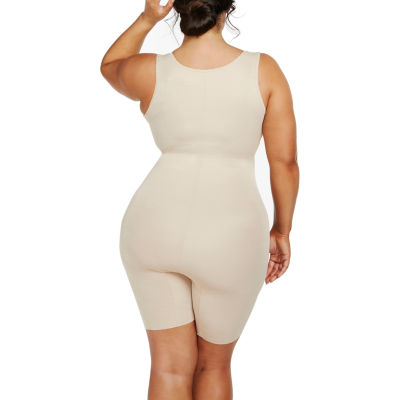 Naomi & Nicole® Plus Open-Bust Mid-Thigh Bodysuit-7776