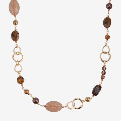 Mixit Gold Tone 40 Inch Link Beaded Necklace