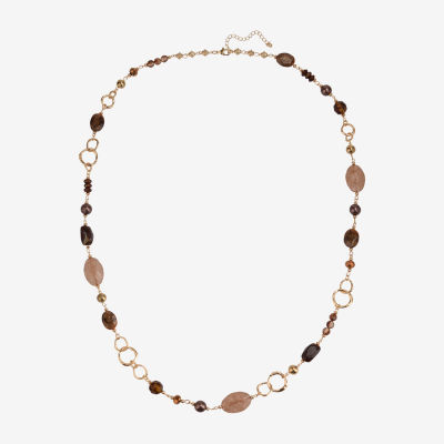 Mixit Gold Tone Inch Link Beaded Necklace