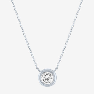 Diamond Addiction (G-H / Si2-I1) Womens 1/2 CT. T.W. Lab Grown White 10K Gold Round Pendant Necklace