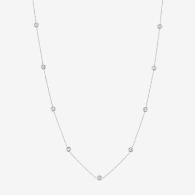 Diamond Addiction (G-H / Si2-I1) Womens 1 CT. T.W. Lab Grown White 10K Gold Tennis Necklaces