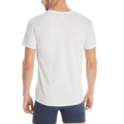 Hanes Ultimate Comfort Blend Mens 4 Pack Short Sleeve V Neck Moisture Wicking T-Shirt