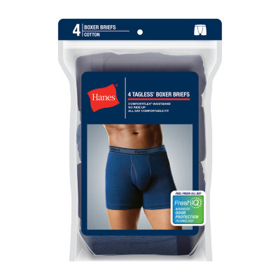 Hanes Cotton Mens 4 Pack Boxer Briefs