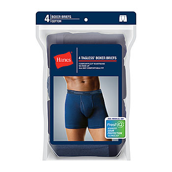 Hanes Ultimate Comfort Blend Mens 4 Pack Boxer Briefs, Color: Blue Black  Gray - JCPenney
