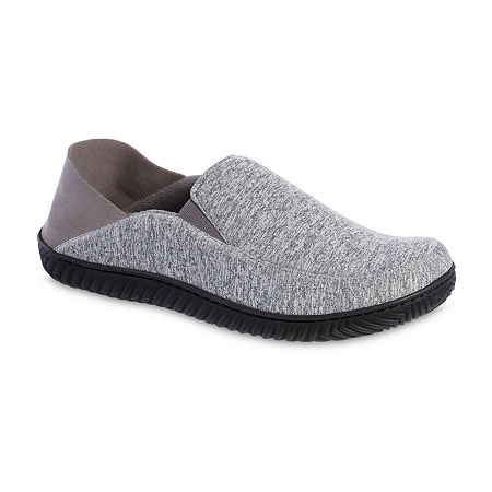 Isotoner Mens Slip-On Slippers, Large, Gray