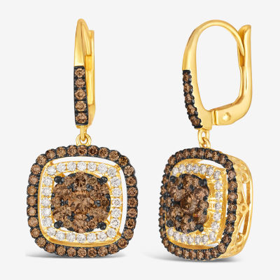 Le Vian® Earrings featuring 1 1/2 cts. Chocolate Diamonds®  1/3 cts. Nude Diamonds™  set in 14K Honey Gold™