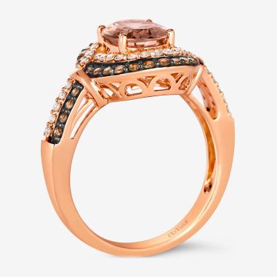 Le Vian® Ring featuring / CT. Peach Morganite™ 3/ Chocolate Diamonds® 1/ Nude Diamonds™ set 14K Strawberry Gold