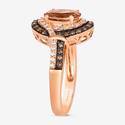 Le Vian® Ring featuring / CT. Peach Morganite™ 3/ Chocolate Diamonds® 1/ Nude Diamonds™ set 14K Strawberry Gold