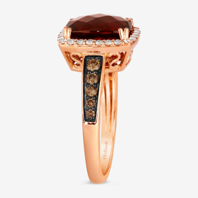 Le Vian® Ring featuring 3 5/8 cts. Pomegranate Garnet™, 1/4 Chocolate Diamonds® , Nude Diamonds™  set 14K Strawberry Gold®