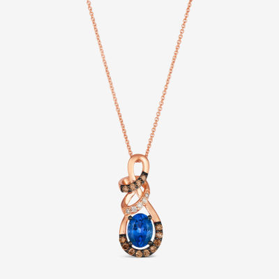 Le Vian® Pendant featuring 1 cts. Blueberry Tanzanite®, 1/4 cts. Chocolate Diamonds® , 1/20 cts. Nude Diamonds™  set in 14K Strawberry Gold®