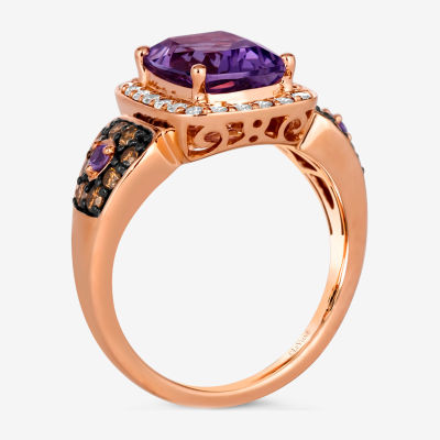 Le Vian® Ring featuring 2 1/6 CT. Cotton Candy Amethyst® 1/15 CT. Bubble Gum Pink Sapphire™ 1/3 CT. Chocolate Diamonds® 1/4 CT. Nude Diamonds™ set in 14K Strawberry Gold®