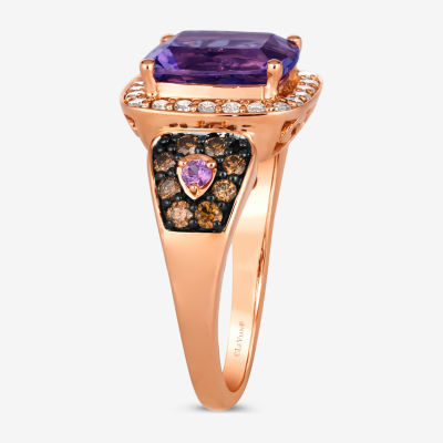Le Vian® Ring featuring 2 1/6 CT. Cotton Candy Amethyst® 1/15 CT. Bubble Gum Pink Sapphire™ 1/3 CT. Chocolate Diamonds® 1/4 CT. Nude Diamonds™ set in 14K Strawberry Gold®