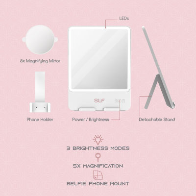 Slf  Led Travel Makeup Mirror