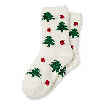 North Pole Trading Co. Checks & Trucks Unisex Big Kid 1 Pair Slipper Socks,  Color: Ivory - JCPenney