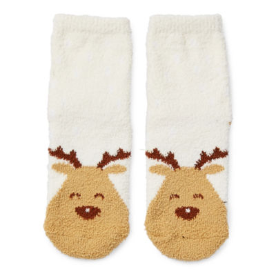 North Pole Trading Co. Reindeer Family Unisex Toddler 1 Pair Slipper Socks