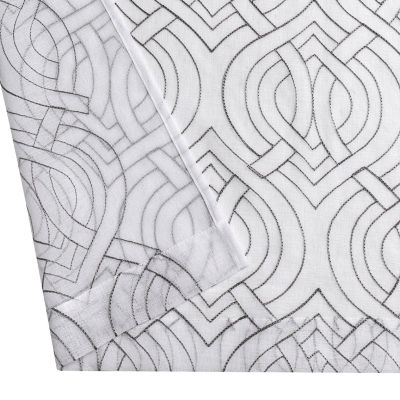 Regal Home Willa Grommet Top Embroidered Sheer Set of 2 Curtain Panels