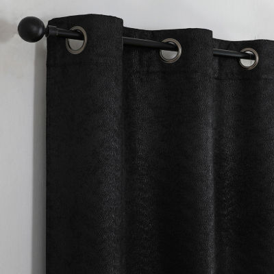 Regal Home Ripple Energy Saving Embossed Blackout Grommet Top Set of 2 Curtain Panel