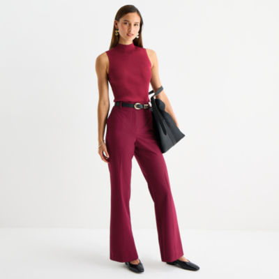 Worthington Womens Mock Neck Sleeveless Pullover Sweater