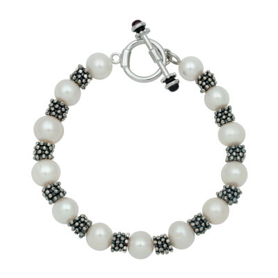 White Sterling Silver Beaded Bracelet, Color Cfwp White JCPenney