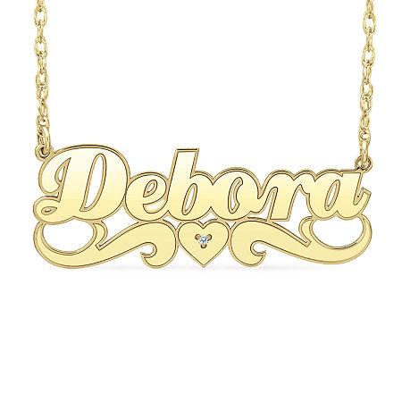 New White Diamond Accent Name Necklaces, One Size, Yellow