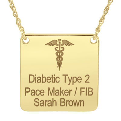 New Unisex Adult Personalized Gold Pendant Necklace