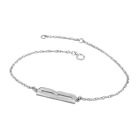Personalized 7.25 Inch Rope Gold Chain Bracelet, One Size, White