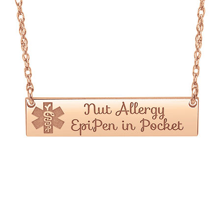Womens Personalized Gold Pendant Necklace, One Size, Rose
