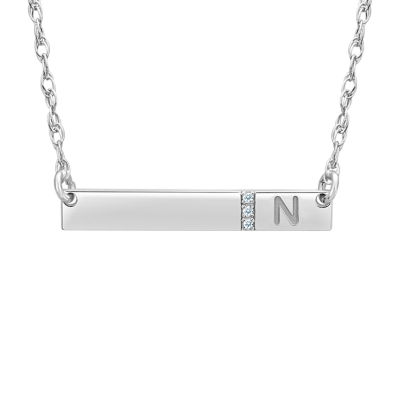 Womens White Diamond Accent 10K White Gold Pendant Necklace