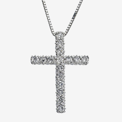 Womens / CT. T.W. Natural White Diamond 10K Gold Cross Pendant Necklace