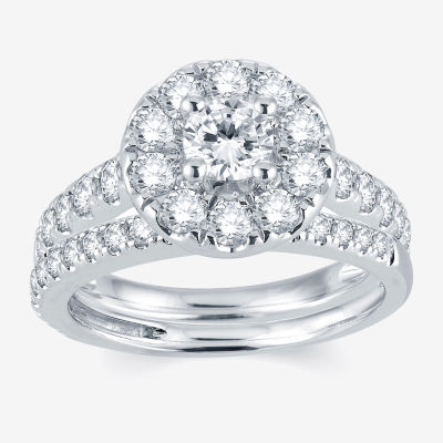 Modern Bride® Signature 2 CT.T.W. Natural Diamond 14K White Gold Engagement Ring