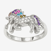 Girls 1/4 CT. T.W. Multi Color Cubic Zirconia Sterling Silver Cocktail Ring, One Size