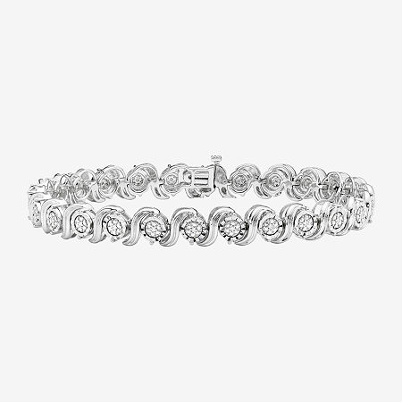 Womens 1/10 CT. T.W. Diamond Tennis Bracelet in Sterling Silver, One Size, Silver