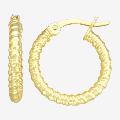 Girls 14K Gold Over Silver 15mm Hoop Earrings