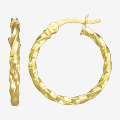 Girls 14K Gold Over Silver 18mm Hoop Earrings