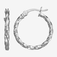 Sterling Silver 18mm Hoop Earrings, One Size