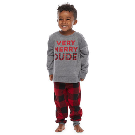 North Pole Trading Co. Very Merry Toddler Boys 2-pc. Christmas Pajama Set, 3t , Red