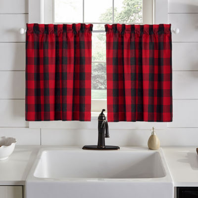 Elrene Home Fashions Farmhouse Living Holiday Buffalo Check 2-pc. Rod Pocket Window Tier