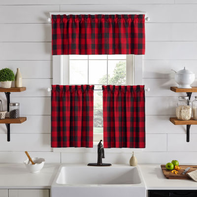 Elrene Home Fashions Farmhouse Living Holiday Buffalo Check 2-pc. Rod Pocket Window Tiers