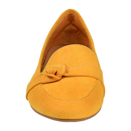 Journee Collection Womens Marci Slip-on Round Toe Loafers, 5 1/2 Wide, Yellow