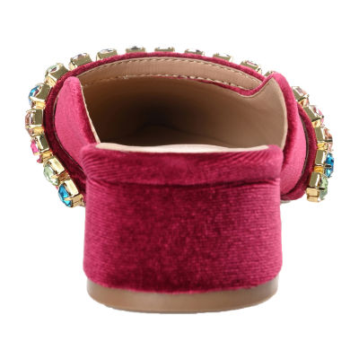 Journee Collection Womens Jewel Pointed Closed Toe Mules